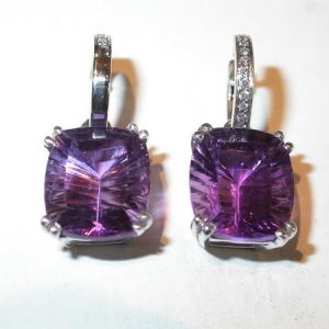 Boucles d’oreilles, or blanc, tanzanites, diamants