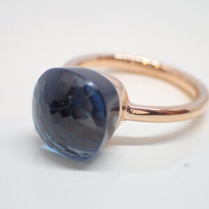 Bague or rose topaze « blue london »