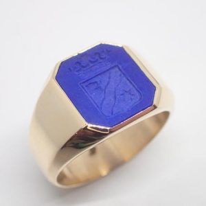 Chevaliere armoriée lapis lazuli