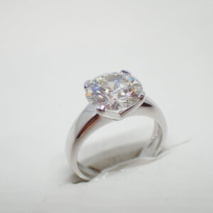 Solitaire or blanc diamant brillant 3 carats