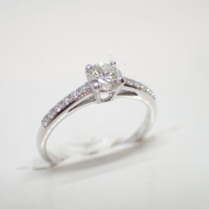 Solitaire or blanc diamants