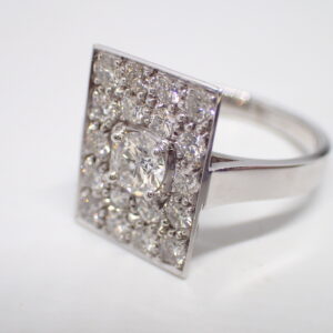 Bague diamants pavage rectangle