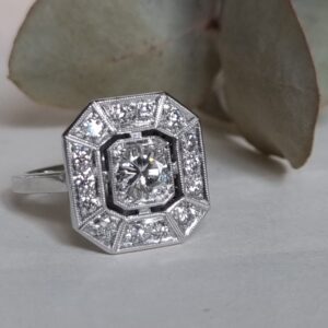 Bague or blanc diamants